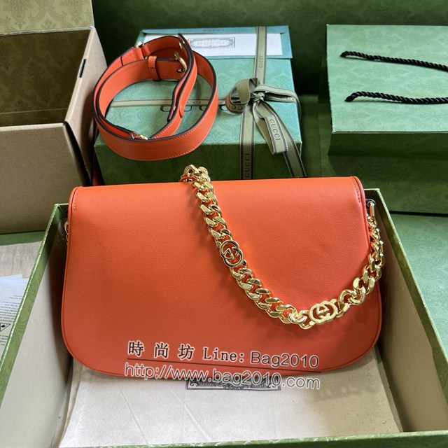 Gucci專櫃古馳最新款Blondie互扣腋下包鏈條女包 jh2307型號 ：699268